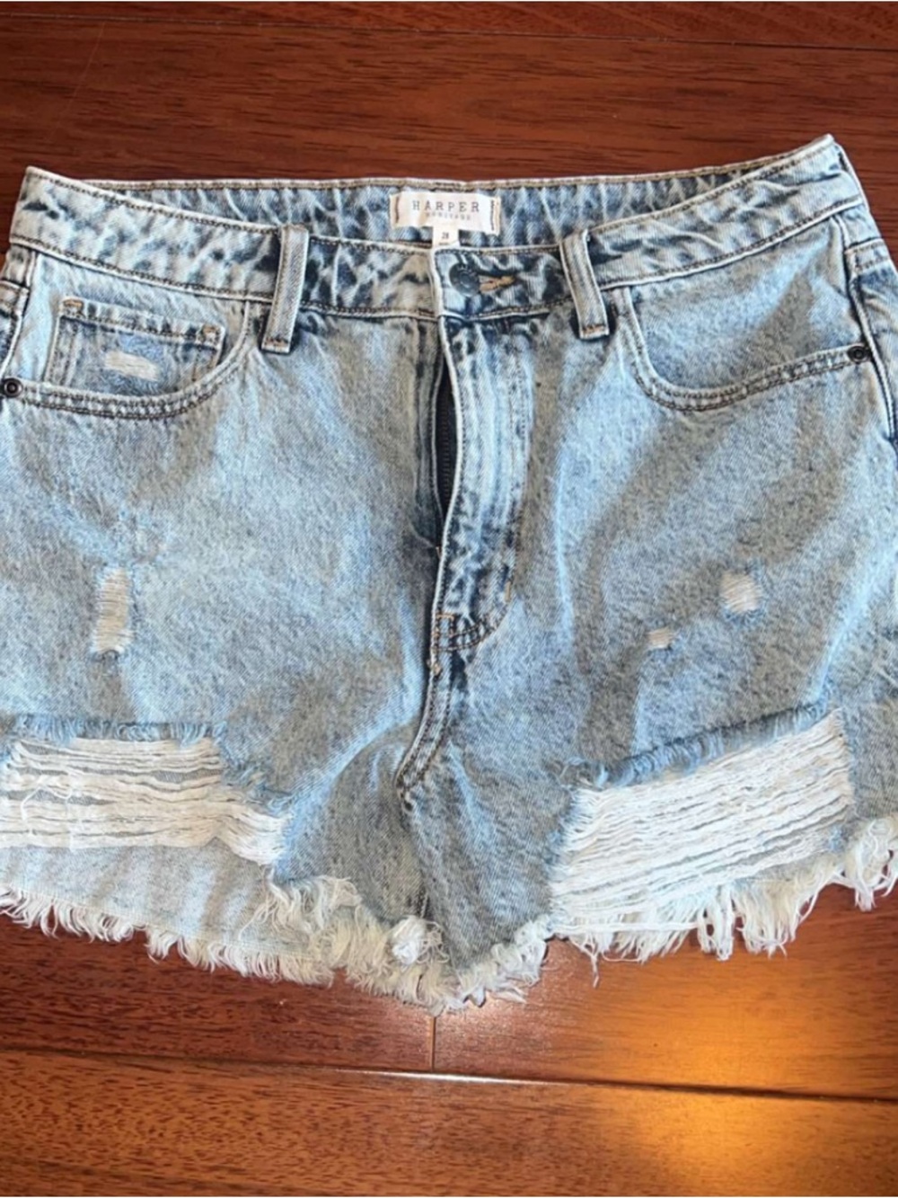 Harper Light Blue Distressed Cutoff Jean Shorts